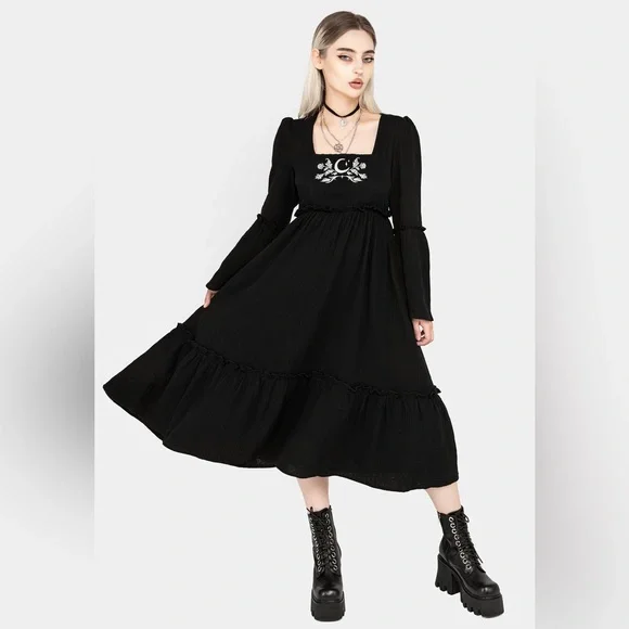 Disturbia Aradia Embroidered Midi Dress US 14 / UK 18 - Picture 6 of 10